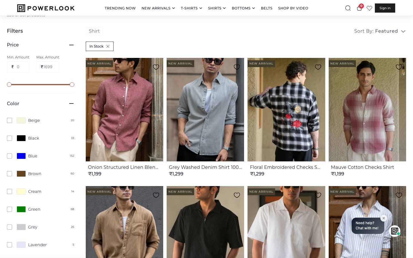 Powerlook — Collection page
